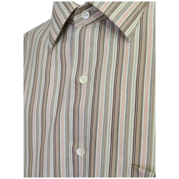 BCBG/Attitude Men's Shirt Long Sleeve Striped Size M Neck 15.5 Cotton/Nylon - Picture 4 of 7